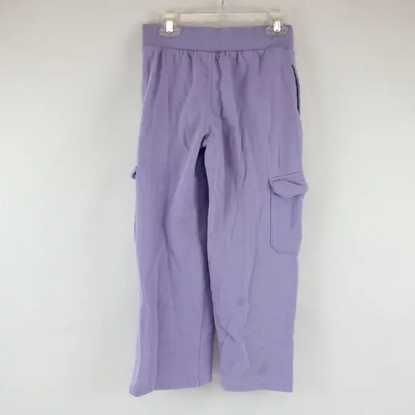 Wonder Nation Girl's Lavender "Peace and Love" Cargo Drawstring Joggers, M (7-8)