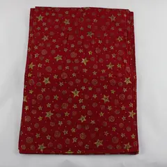 Set of 4 Handmade Red and Gold Star Pattern Rectangular Placemats 16.5"
