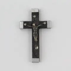 Vintage Italy Wood Metal Crucifix Cross Catholic Christian Decor