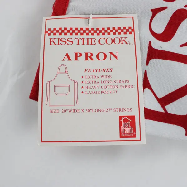 NEW Best Brands Kiss The Cook Cotton Apron 20x30