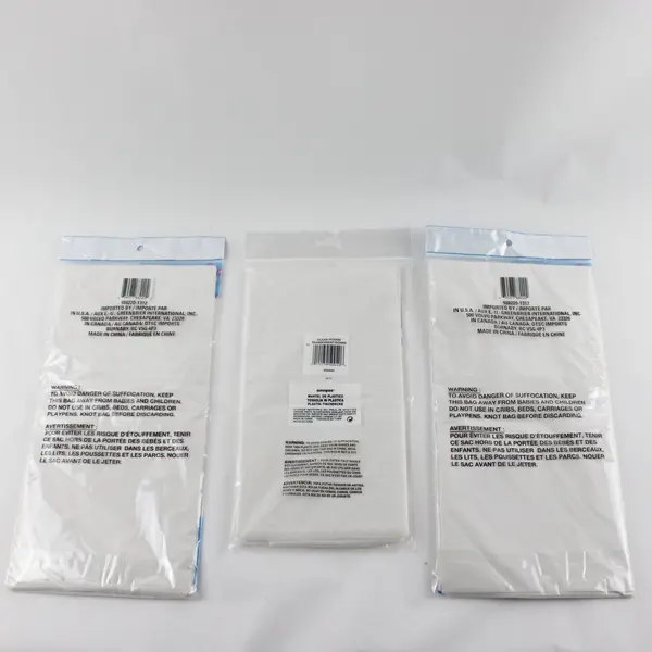 Lot of 3 Round Plastic Table Covers White/Clear 84in Diameter Unique