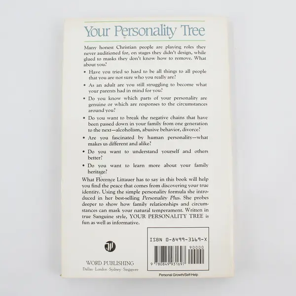 Your Personality Tree Florence Littauer Paperback 1986