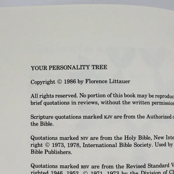 Your Personality Tree Florence Littauer Paperback 1986