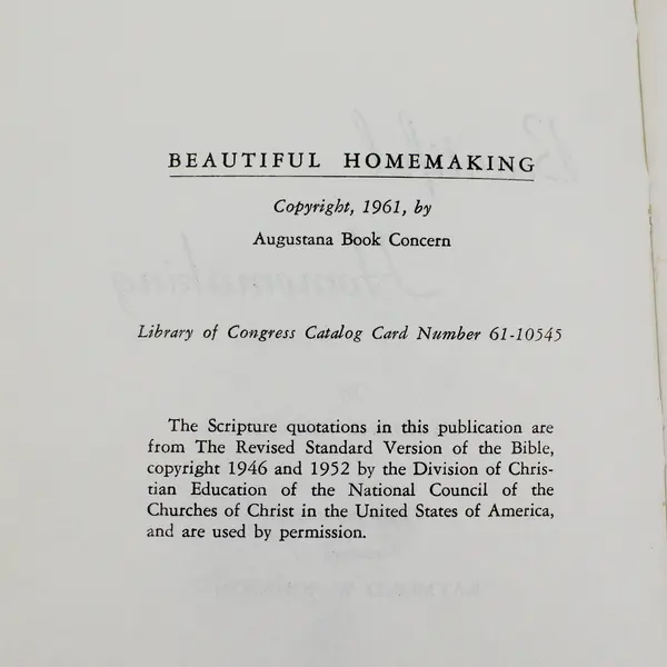 1961 Charlene Johnson Beautiful Homemaking Hardcover Book