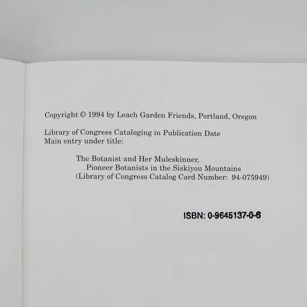 The Botanist and Her Muleskinner Kirkpatrick Holzwarth Signed Paperback