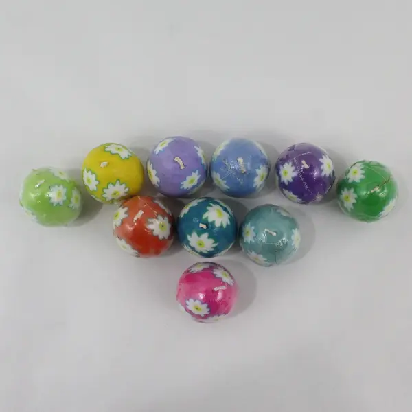 Lot of 10 Hand-Sculpted Easter Egg Candles 2in Colorful Pastel Mix