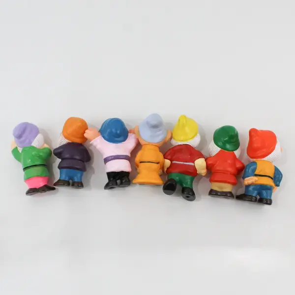 Vintage Disney Seven Dwarfs Rubber Squeaky Toys Complete Set