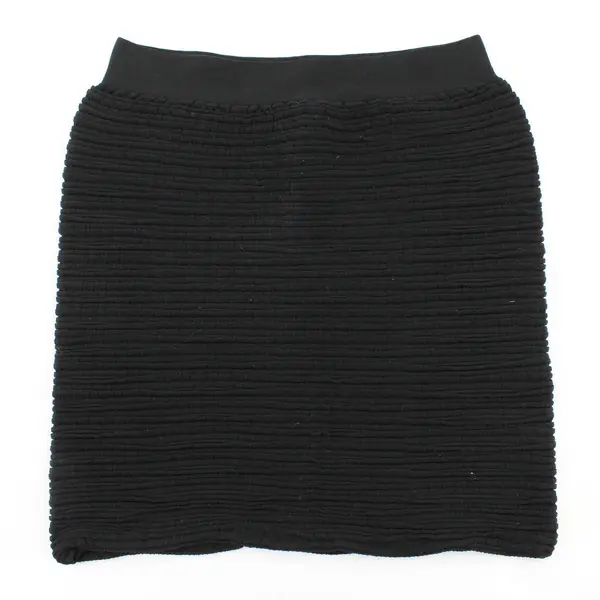 Prime Cut Black Ribbed Stretch Mini Skirt Women's One Size