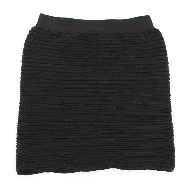 Prime Cut Black Ribbed Stretch Mini Skirt Women's One Size