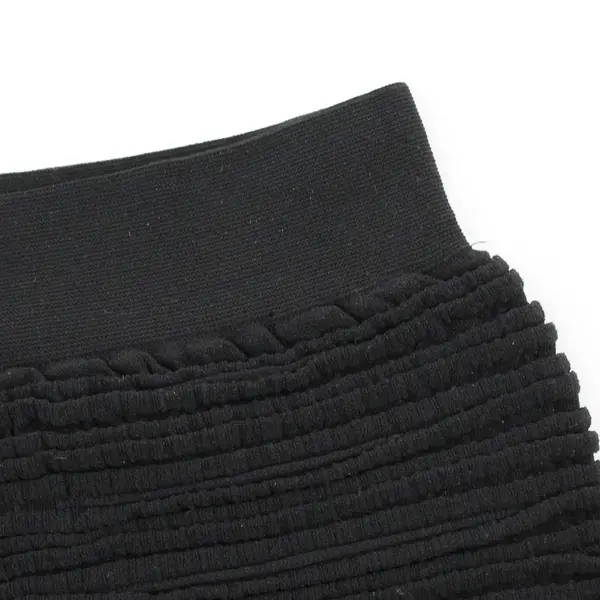 Prime Cut Black Ribbed Stretch Mini Skirt Women's One Size