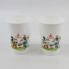 Lot of 2 Vintage 1990 PackerWare Disneyland Mickey Minnie 8oz Cups