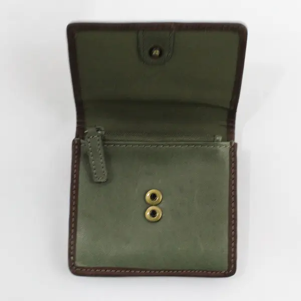 Fossil Women's Olive Floral Embossed Leather Compact Trifold Wallet