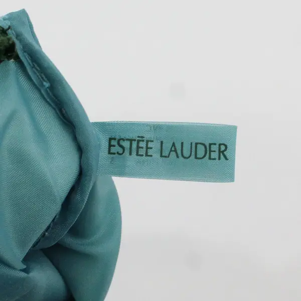 Estee Lauder Blue Teal Cosmetic Pouch Zip Makeup Travel Bag