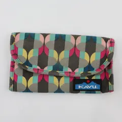KAVU Trifold Canvas Wallet Clutch Geometric Pattern Logo Patch