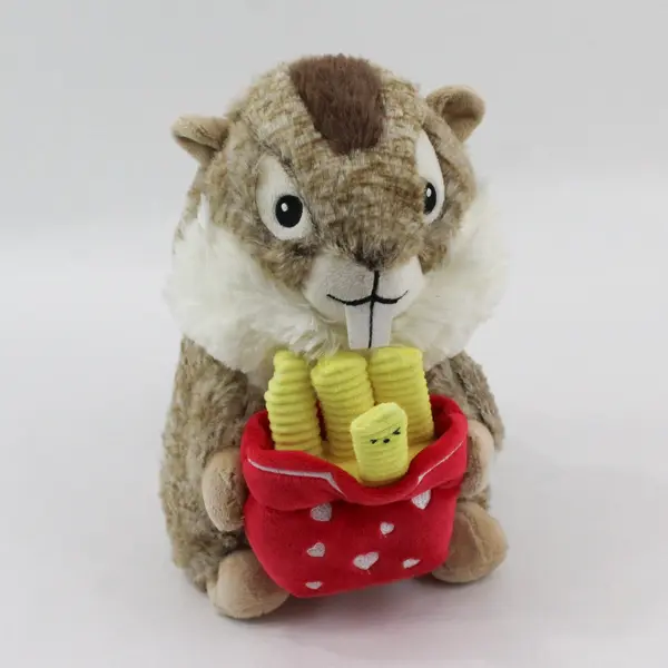 Walmart Way To Celebrate Chipmunk Plush w/ French Fries 10in Stuffed Animal