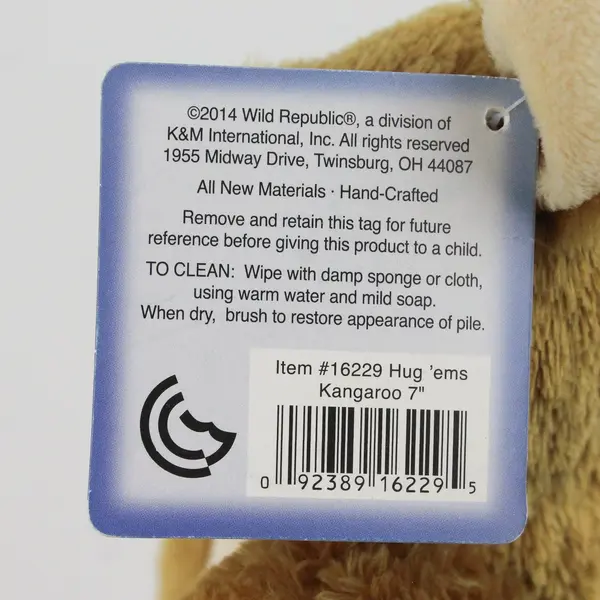 Wild Republic Hug'ems Kangaroo Plush Stuffed Animal 7in