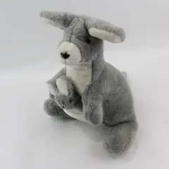 Gray Kangaroo Plush Mom & Joey Stuffed Animal 15 in
