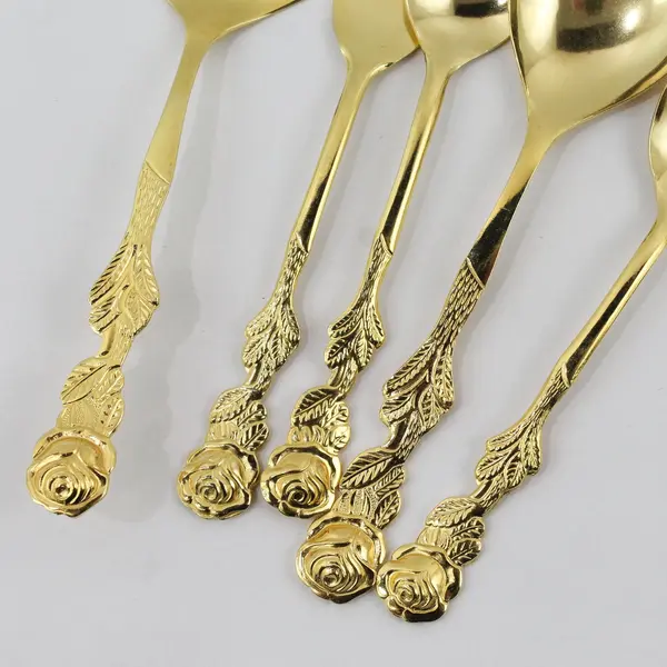 HARTVERGOLDET 15Pc 24K Gold Plated Flatware Set Rose Solingen Germany