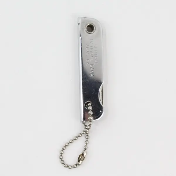 Central National Bank Alva OK Advertising Pocket Knife Bottle Opener Keychain