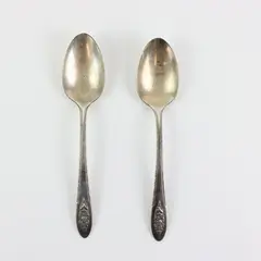 Lot of 2 WM A Rogers Oneida Vintage Lady Stuart Silverplate Teaspoons 6 1/4"