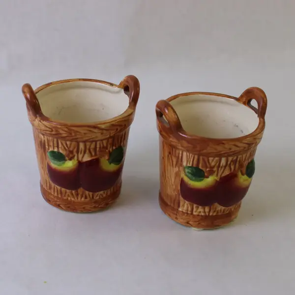 Set of 2 Yankee Candle Apple  Barrel Votive Candle Holder Farmhouse Country 