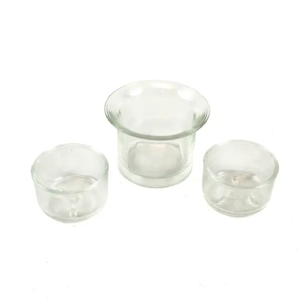 Lot of 3 Clear Glass Votive Tea Light Candle Holders