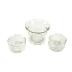 Lot of 3 Clear Glass Votive Tea Light Candle Holders