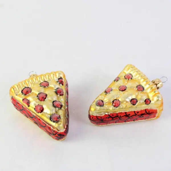 Lot of 5 Mouth-Blown Glass Dessert Christmas Ornaments