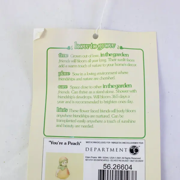 Dept 56 In The Garden You're A Peach Figure 26604 New