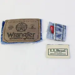 Lot of 3 Iconic Brand Clothing Tags Wrangler Levi's L.L. Bean Pre-Owned