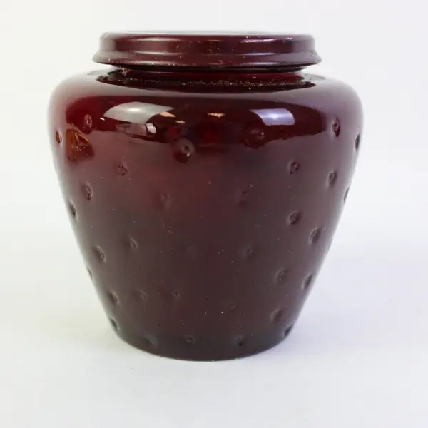 Vintage Avon Strawberry Bath Gelee Empty 4.5 Oz Glass Jar No Ladle