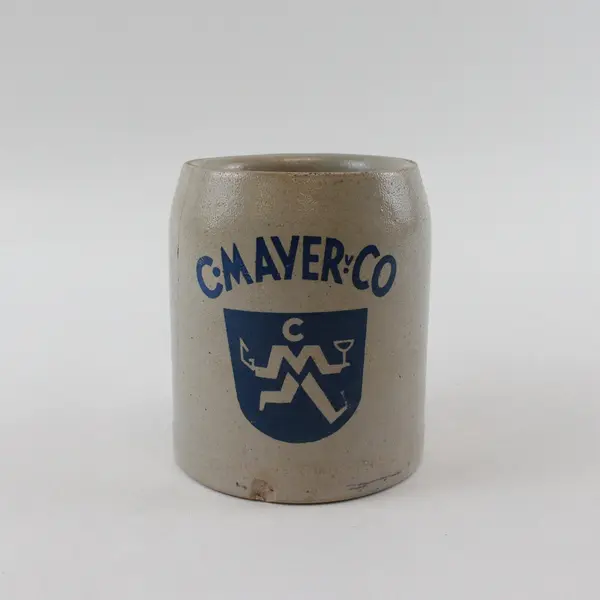 Vintage German C. Mayer & Co. Salt Glazed Stoneware Beer Stein 4"