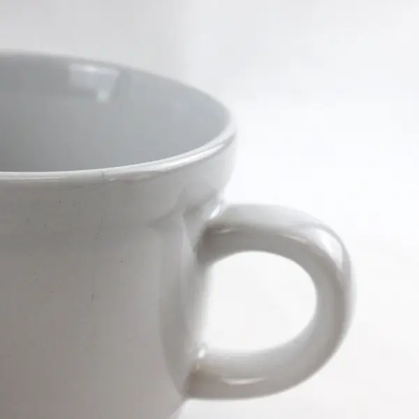 Set of 2 White Porcelain Mugs