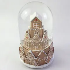Gingerbread Musical Snow Globe We Wish You a Merry Christmas Holiday
