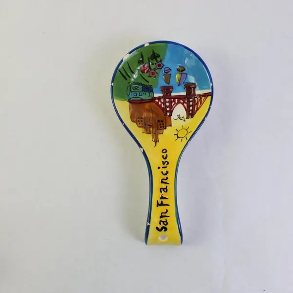 San Francisco Ceramic Souvenir Spoon Rest Collectible Kitchen Decor