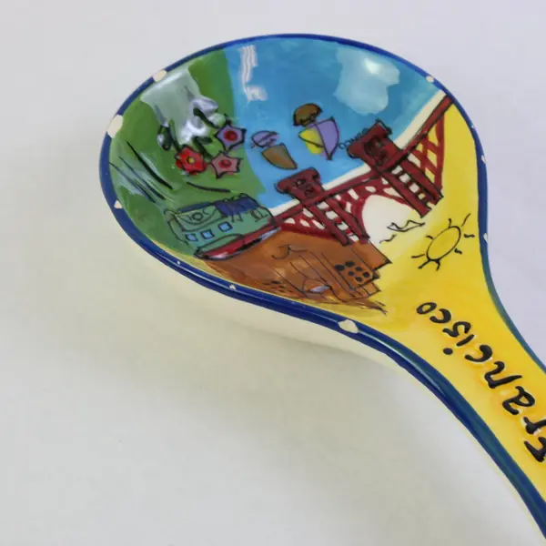 San Francisco Ceramic Souvenir Spoon Rest Collectible Kitchen Decor