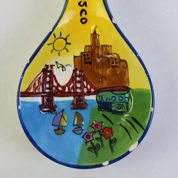San Francisco Ceramic Souvenir Spoon Rest Collectible Kitchen Decor