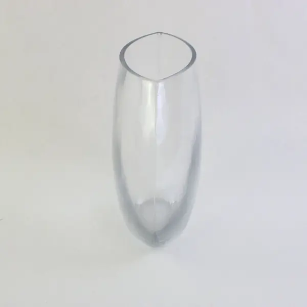 Clear Round Glass Vase Narrow Neck Decor