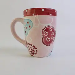 Hausenware 2003 Valentine Pink Ceramic Hearts Coffee Mug Cup