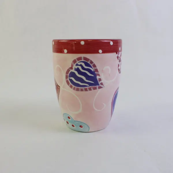Hausenware 2003 Valentine Pink Ceramic Hearts Coffee Mug Cup