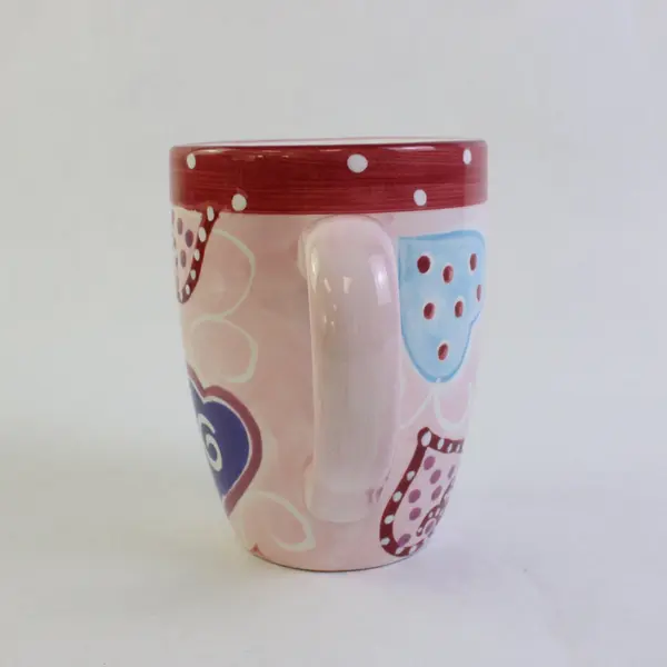 Hausenware 2003 Valentine Pink Ceramic Hearts Coffee Mug Cup
