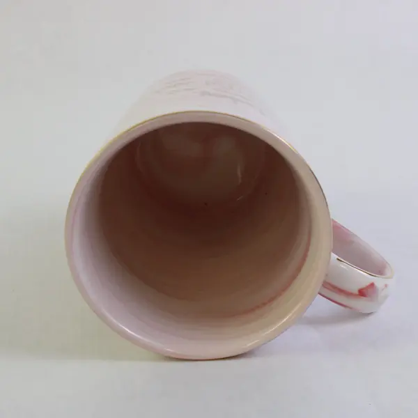Pink Flamingo Mug Gold Trim Coffee Tea Cup Swirl Marble Design