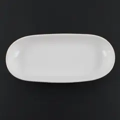 White Ceramic Serving Tray 10 x 4.5 In Snack Appetizer Dish