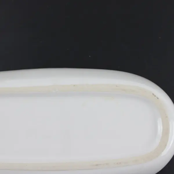 White Ceramic Serving Tray 10 x 4.5 In Snack Appetizer Dish
