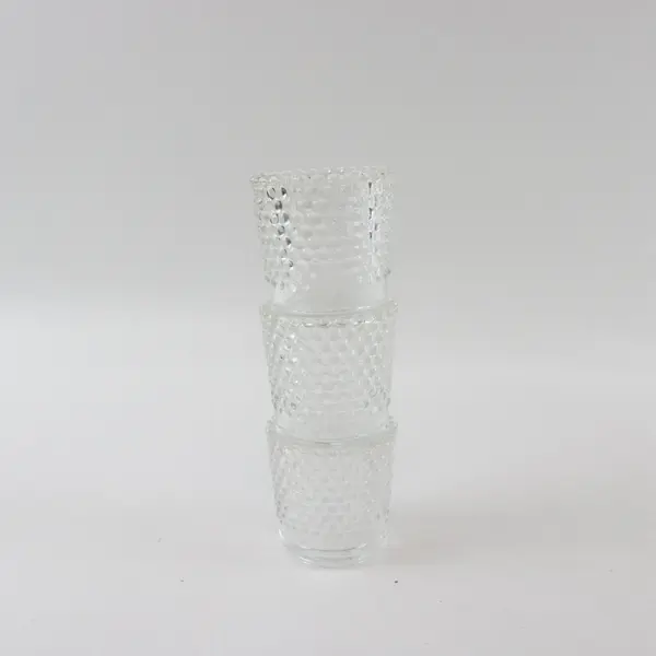 Set of 3 Clear Hobnail Glass Votive Candle Holders Farmhouse Decor
