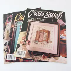 VTG Lot of 3 For The Love of Cross Stitch Magazines Mar 1990 Jan 1994 & Jan 1997