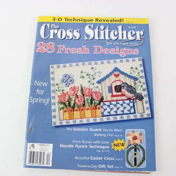 Lot of 3 The Cross Stitcher Magazines April 2005 Aug 2006 & Oct 2007 Good