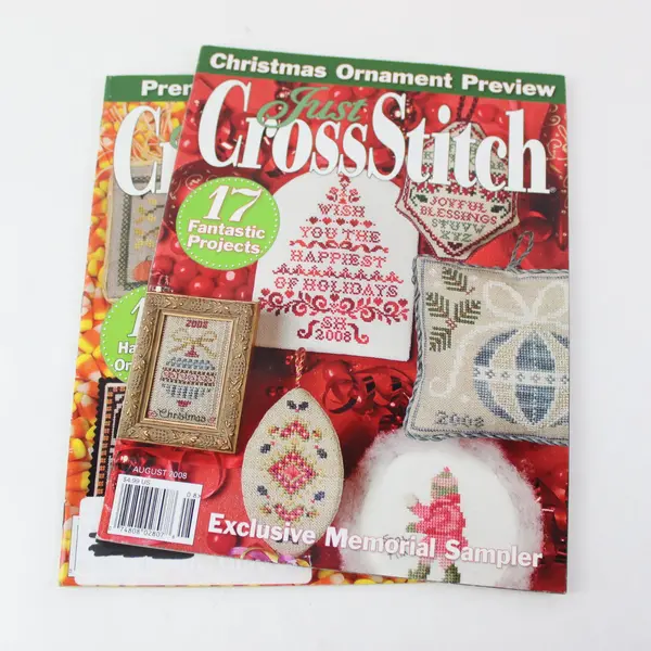 Lot of 2 Just CrossStitch Magazines July/Aug 2008 & Sept/Oct 2008 Good