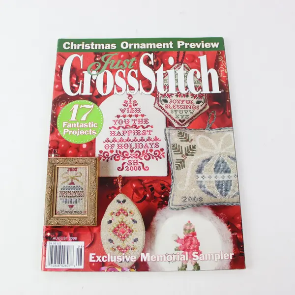 Lot of 2 Just CrossStitch Magazines July/Aug 2008 & Sept/Oct 2008 Good