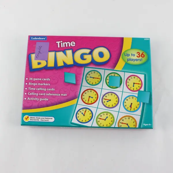 Lakeshore Learning Time Bingo Math Game JJ391 Complete 36 Players